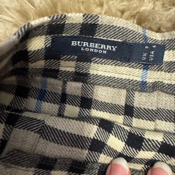Burberry Checkered A-Line Skirt - Black, Gray, and Blue - Picture 6 of 8